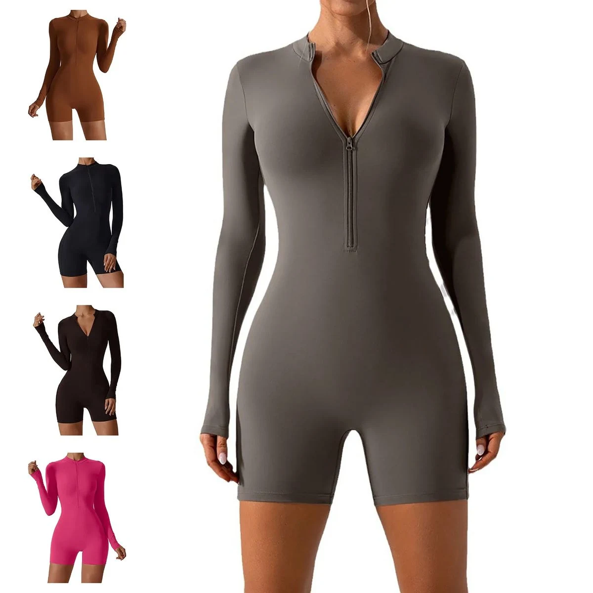 Zip Up Long Sleeve Jumpsuit 1
