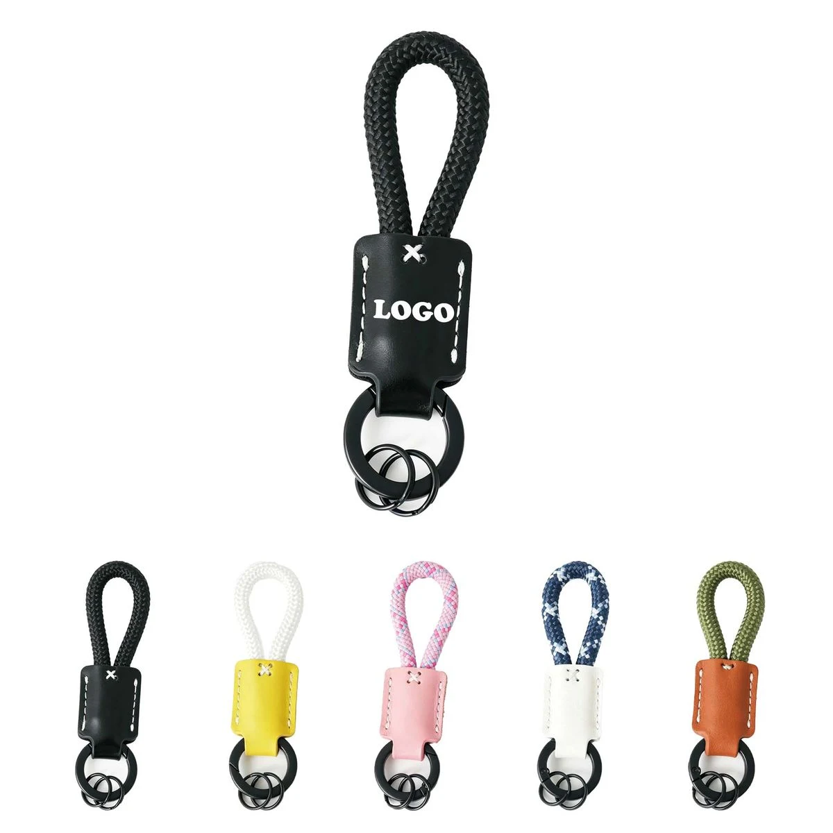 MOQ 20 Piece Hand-Woven Cowhide Keychain 1