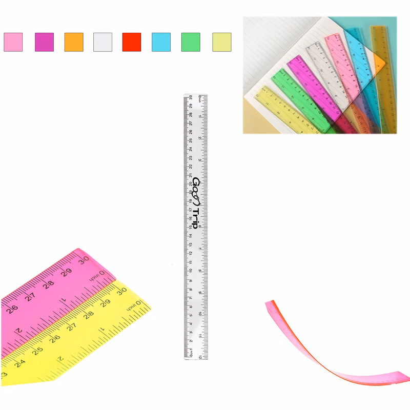 12" Colorful Plastic Ruler
