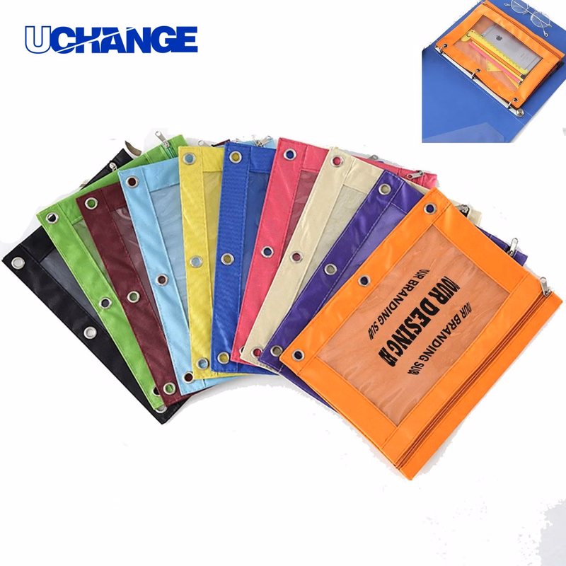Binder Pencil Pouch with Rivet Hole