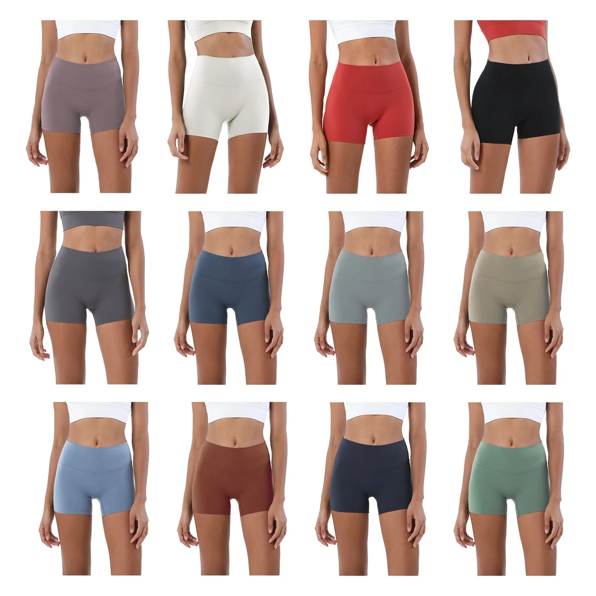 Women High Waisted Yoga Exercise Shorts 1