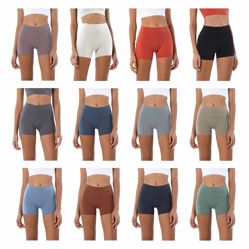 Women High Waisted Yoga Exercise Shorts