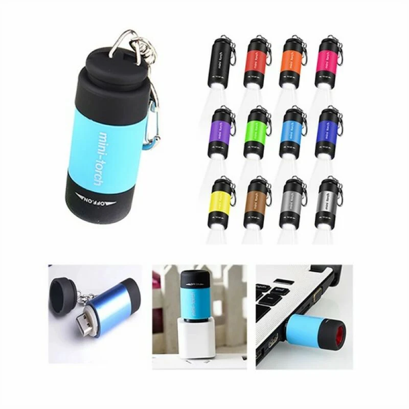 Rechargeable Mini Colorful Keychain Flashlight 1