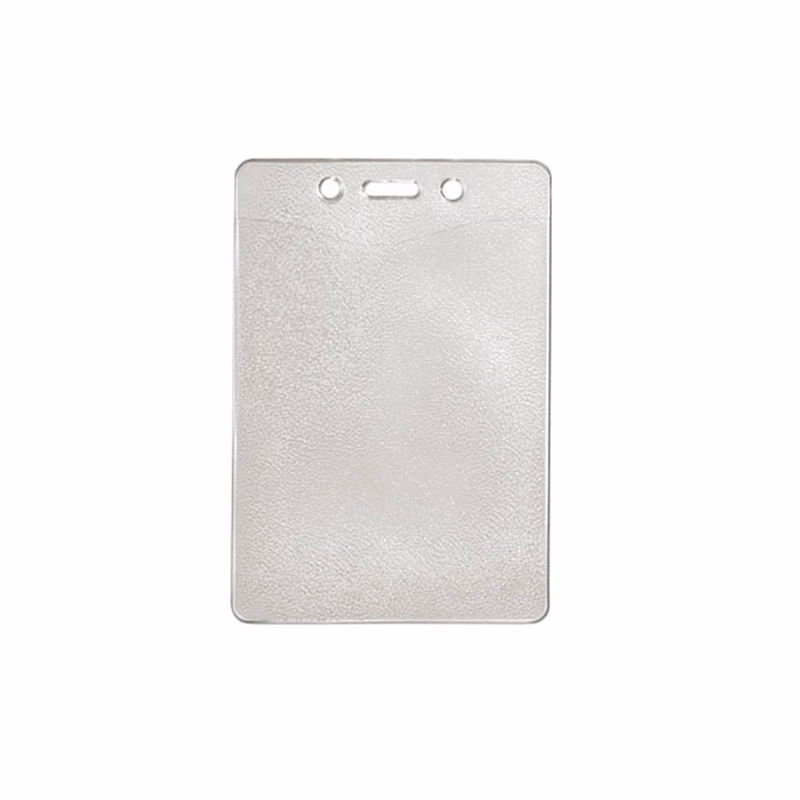 Vertical Top-Load Clear Vinyl Badge Holder w/ Slot & Chain Holes
