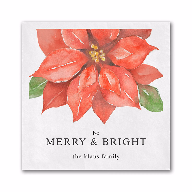 Bright Poinsettia Luncheon Ooh La Color Napkin
