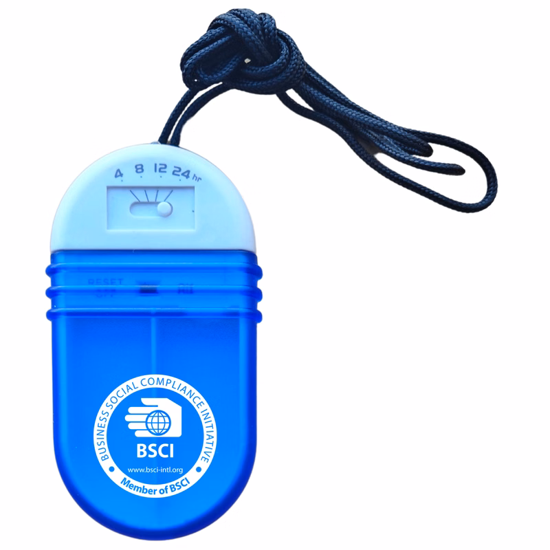 Pre-Set Alarm Pill Box with Neck String