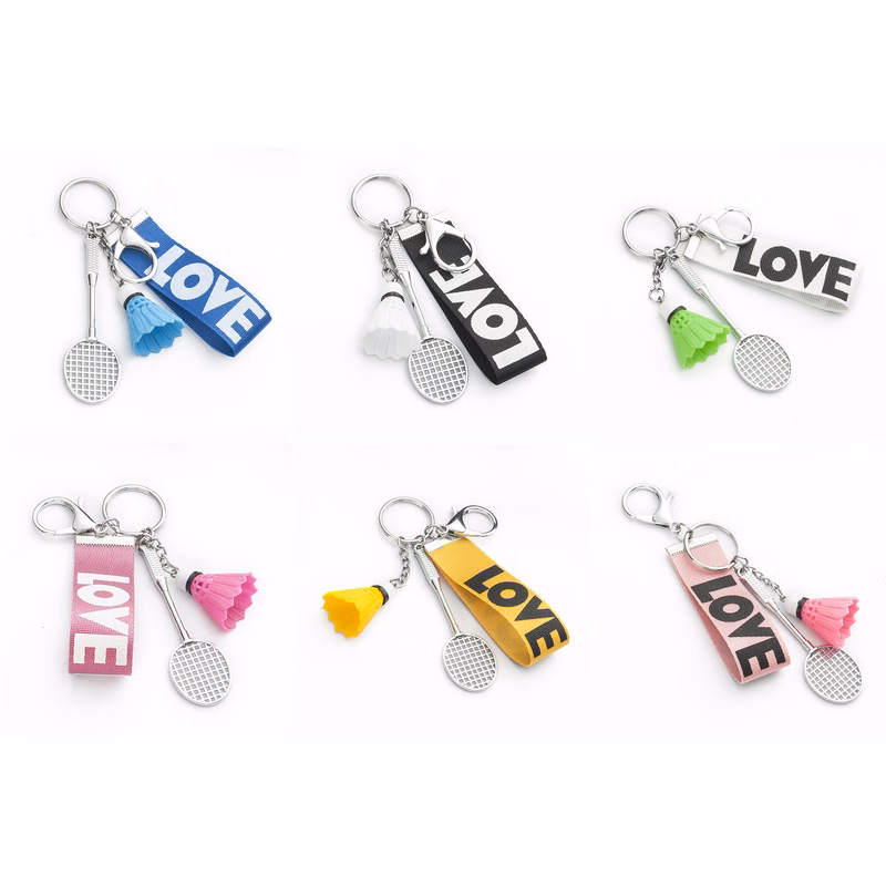 Badminton Racket Key Chain