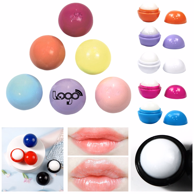 MOQ 50 Fruit Flavored Lip Balm Cartoon Round Lip Care Gift