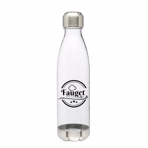 Cola-shaped Plastic Water Bottle - Steel Cap, 25 oz.