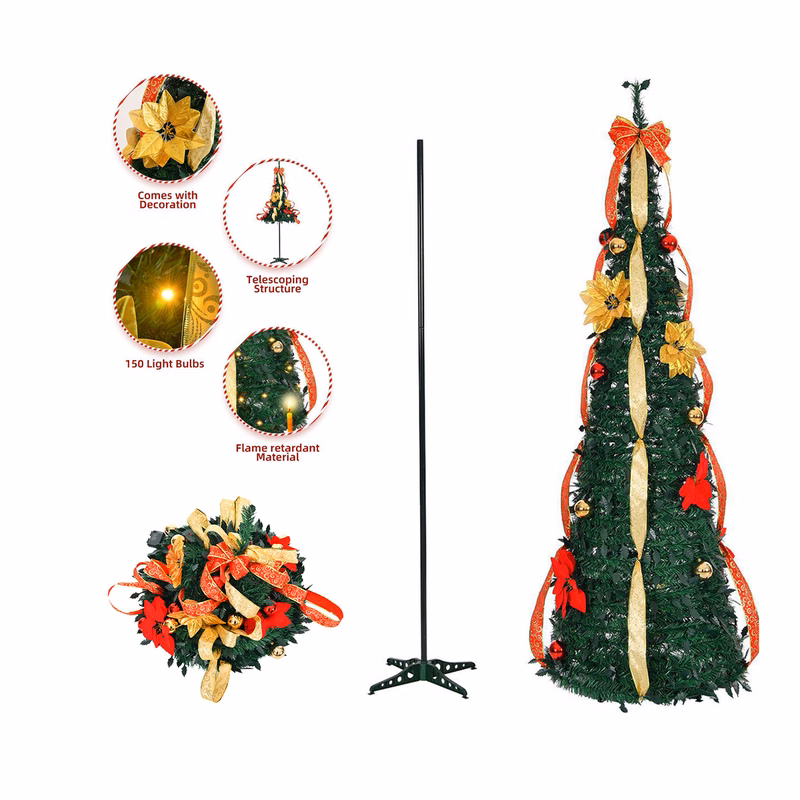 Multi-Style Telescopic Folding Christmas Tree