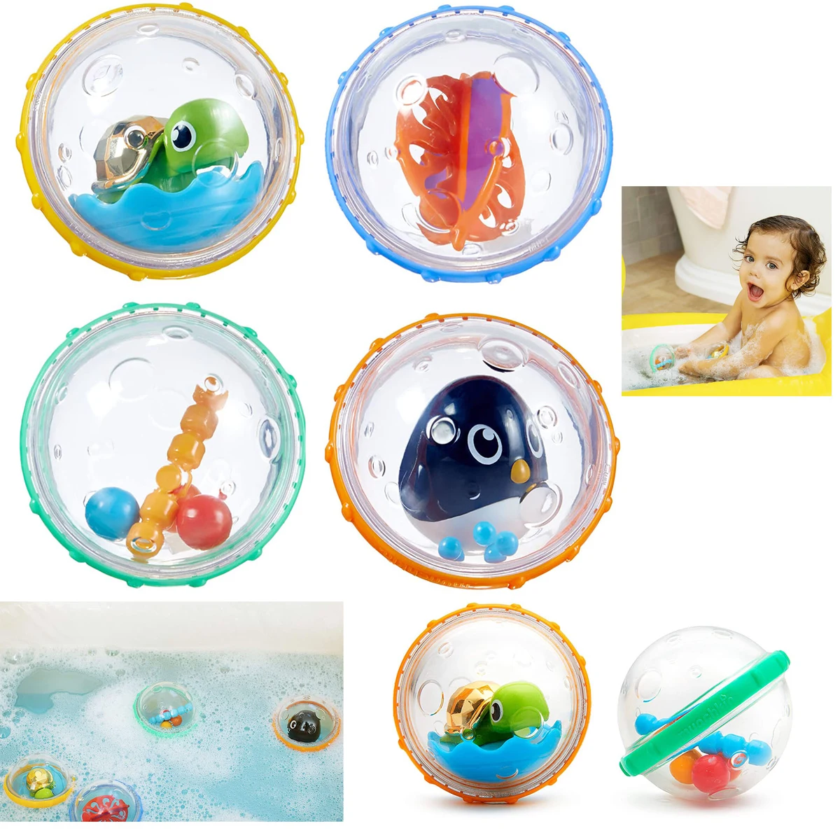4 Count Float and Play Bubbles Baby and Toddler Bath Toy 1