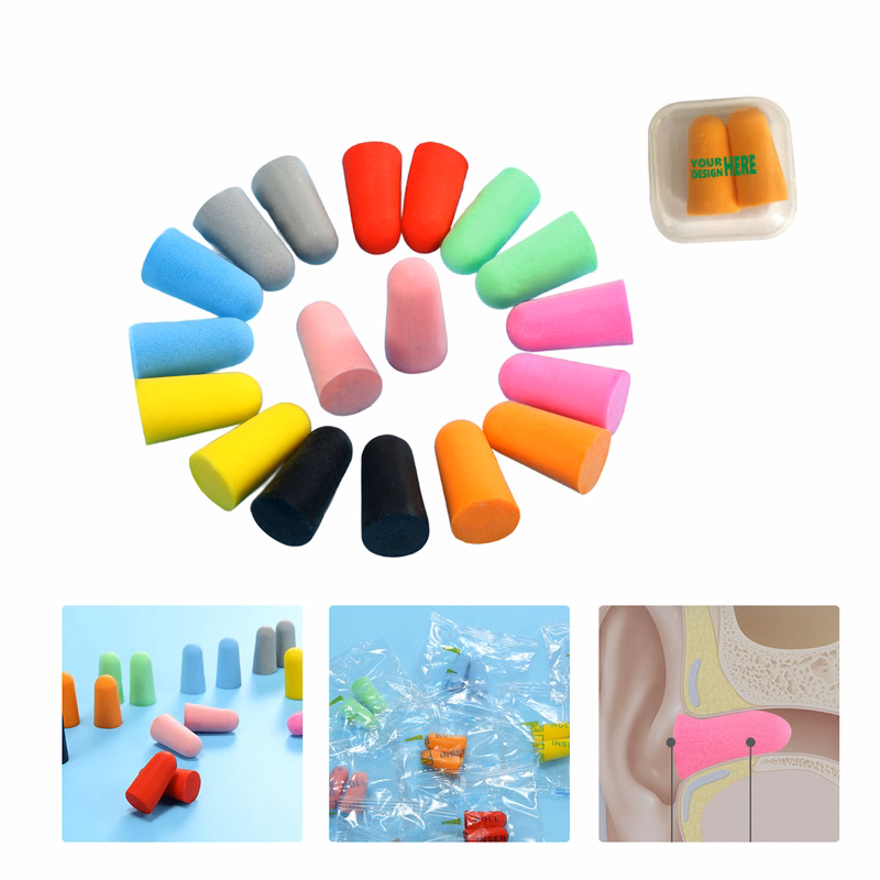 MOQ 50 Noise Cancelling Earplugs Soft Foam for Sleeping Working