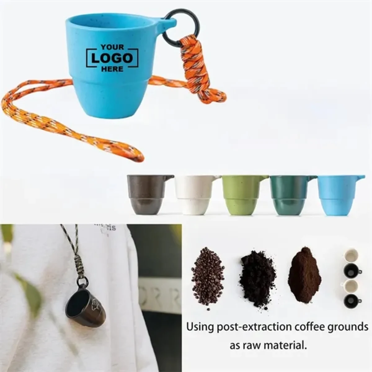 Eco Coffee Grounds Cup With Lanyard 3oz 1