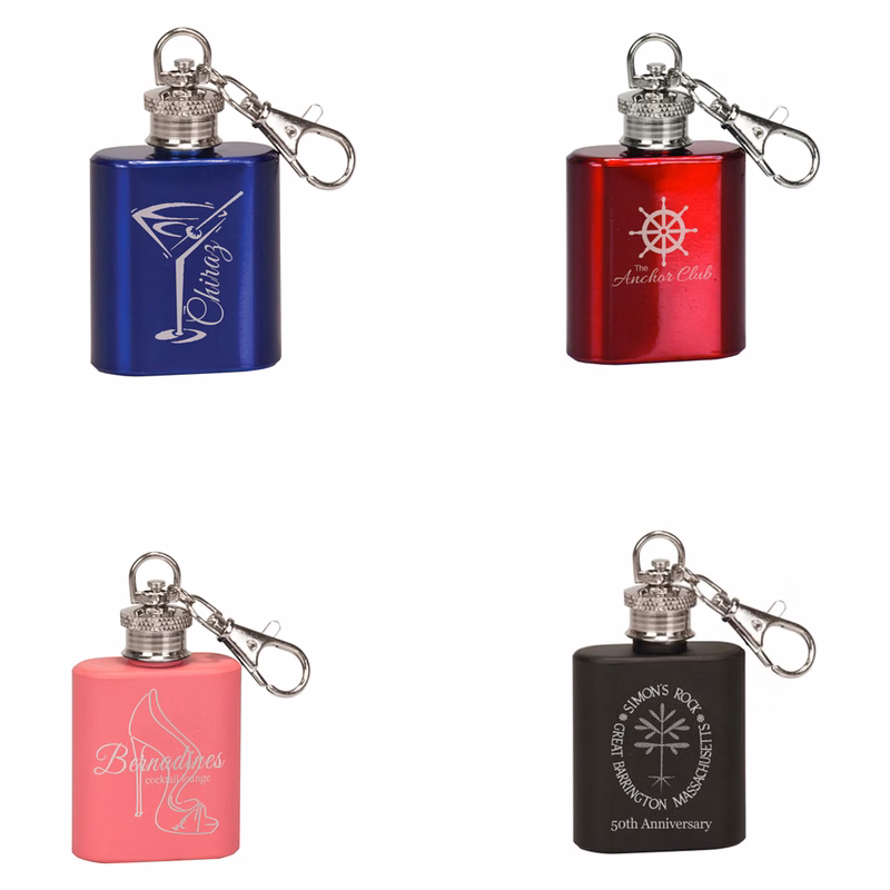 1 OZ. STAINLESS STEEL FLASK KEY CHAIN (COLORS)
