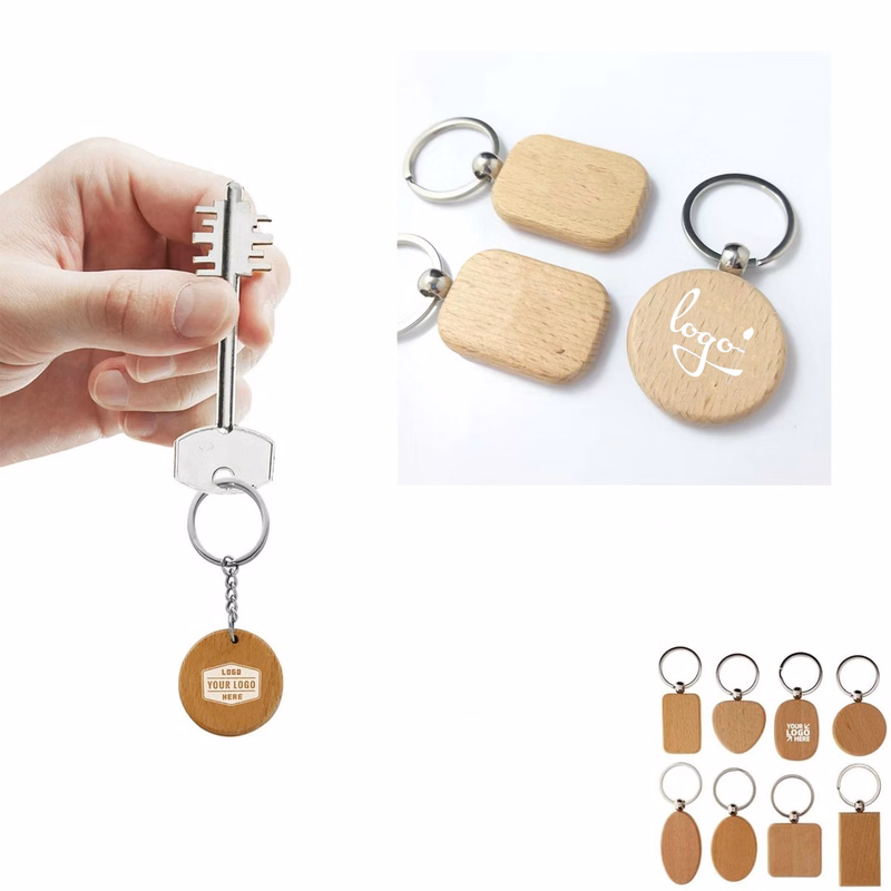 Solid Wood Circle Key Ring