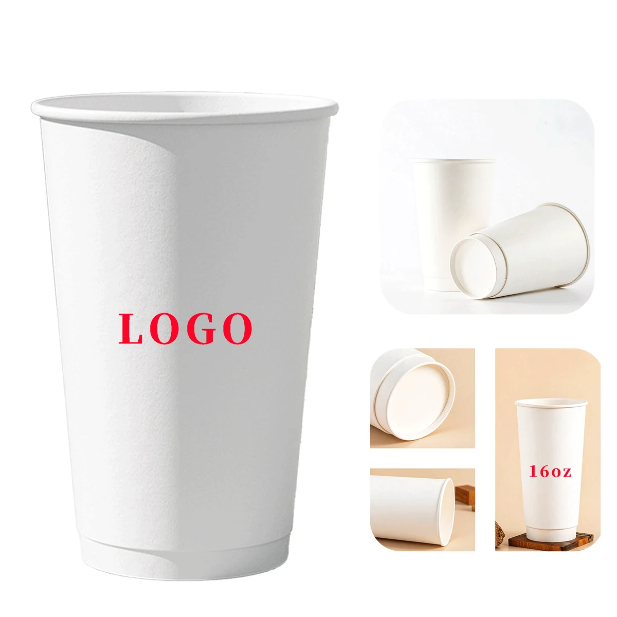 16 Oz Disposable Double-Walled Paper Cups 1