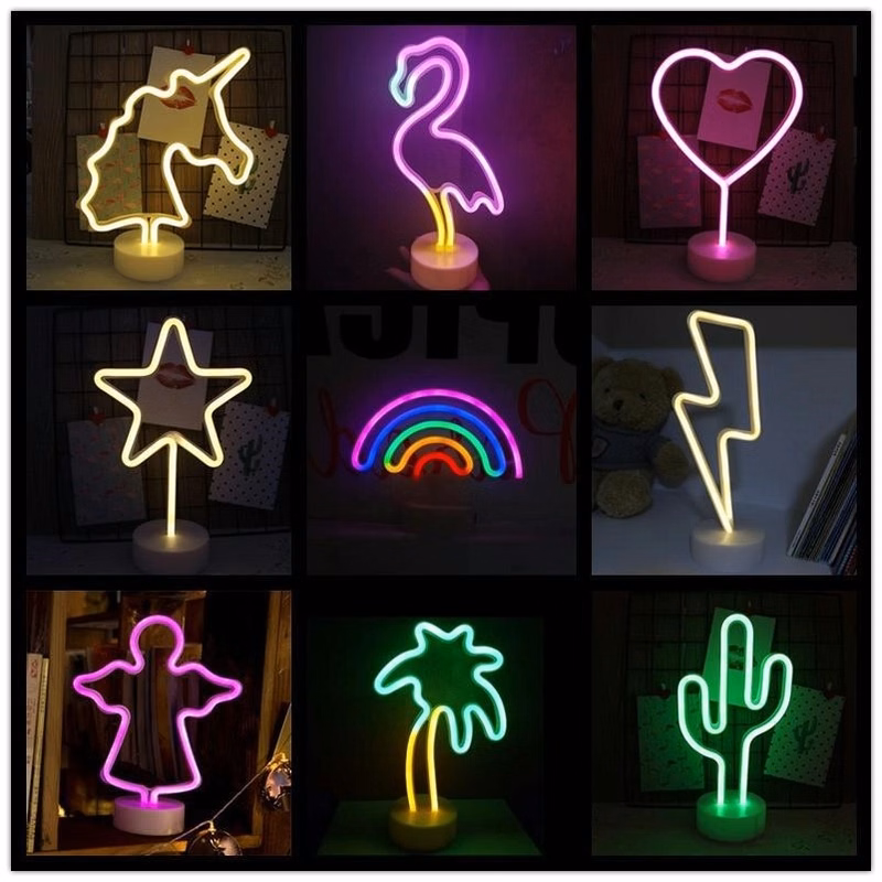 LED Desktop Neon Lights with Stand Base