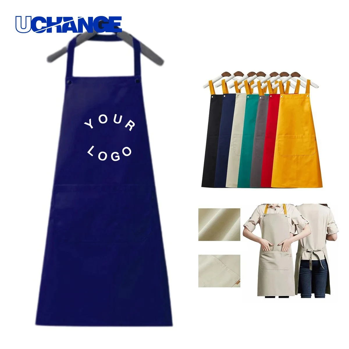 Oil Resistant Canvas Apron with Two Pockets for Kitchen Use 1