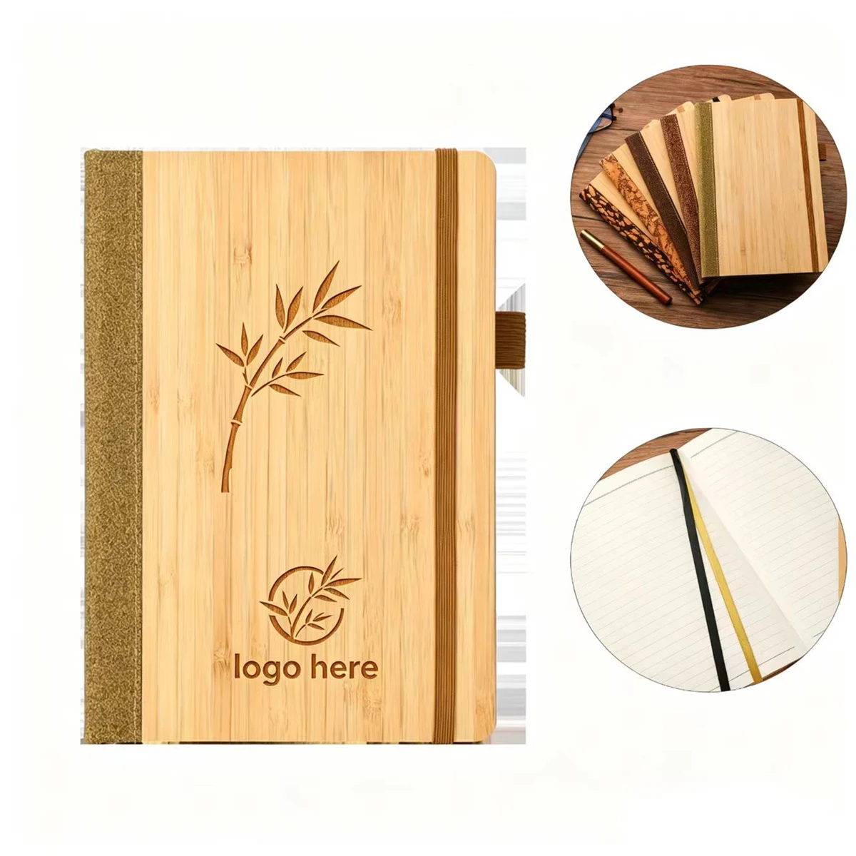 Bamboo Bound Notebook with Strap 1