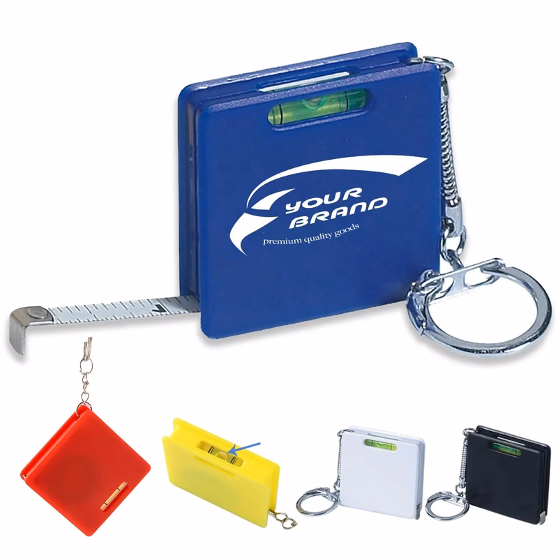 Mini Keychain Tape Bubble Level 1meter Measuring Steel Ruler