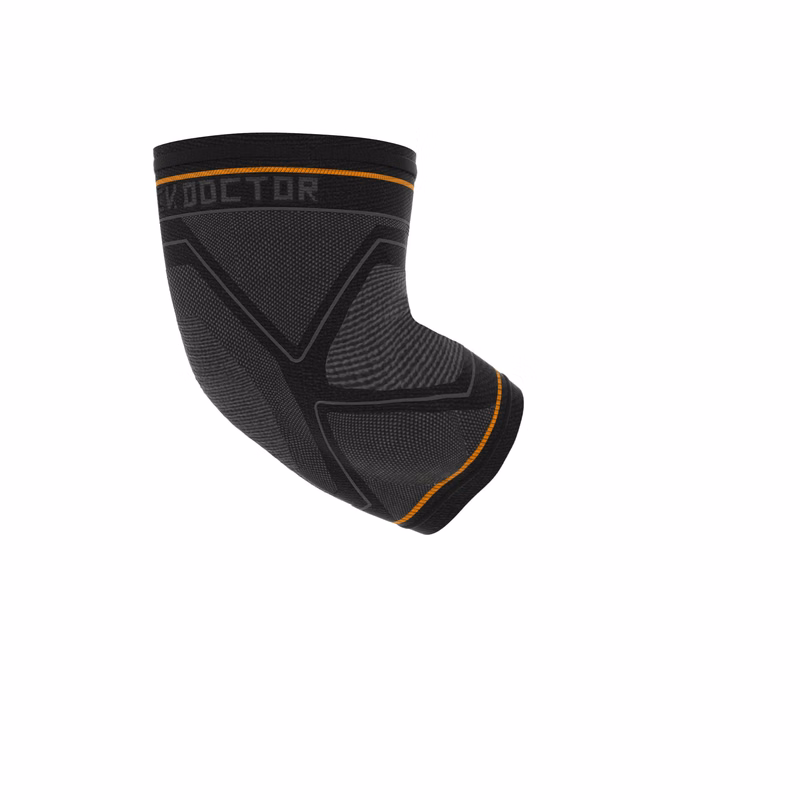 Comp Knit Elbw Slv w/Gel Supp Blk/Gry