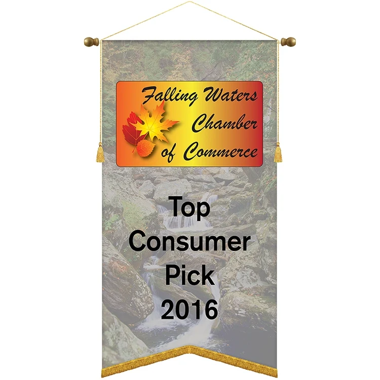 26" x 48" Podium Banner, Angle Cut / with Fringe 1