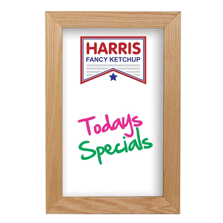Oak Frame Wall Wet-Erase Board - 12"w x 18"h 1
