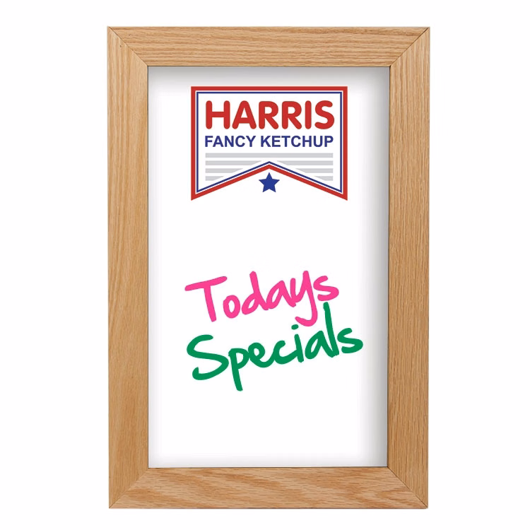 Oak Frame Wall Wet-Erase Board - 12"w x 18"h