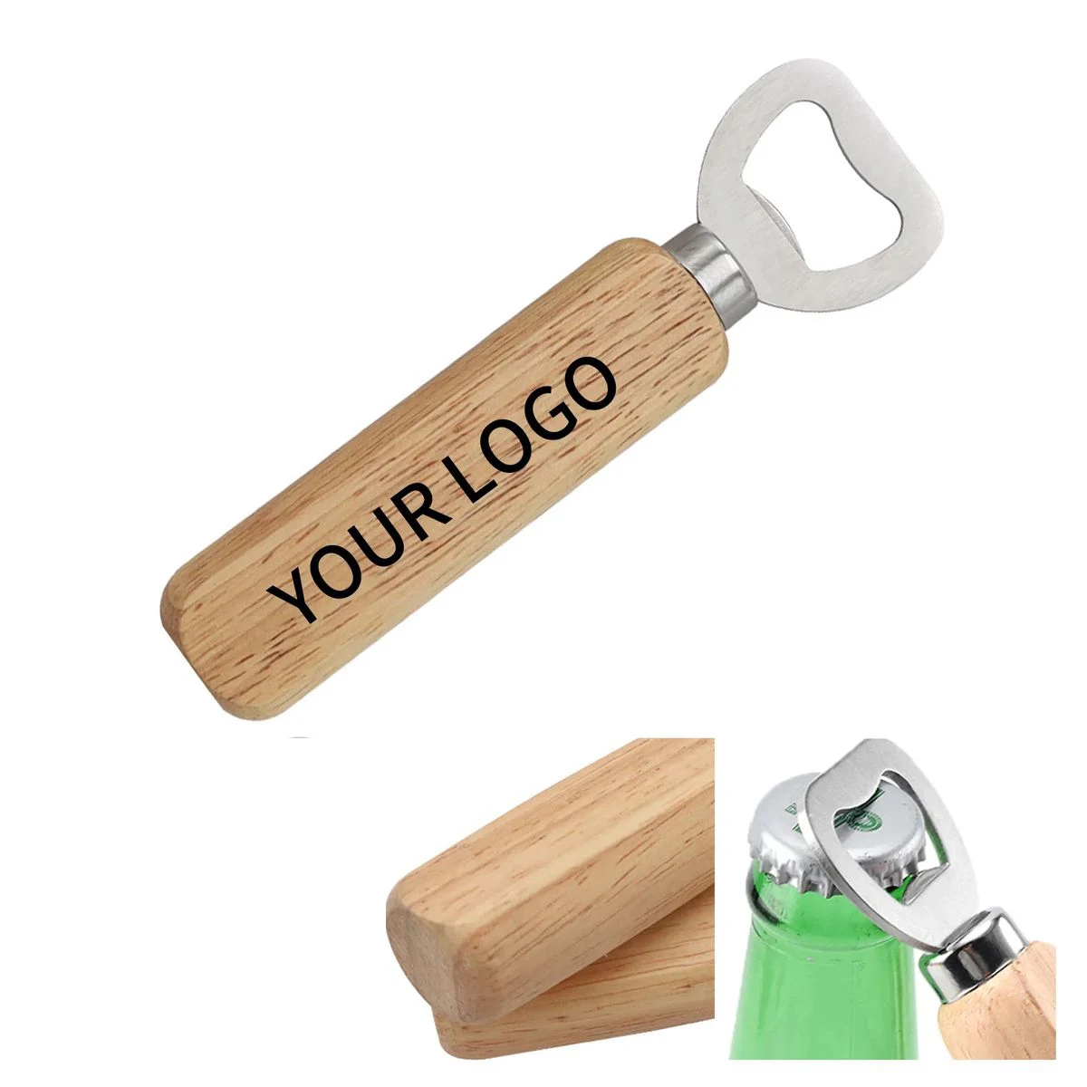 Wooden Stainless Steel Bottle Opener 1