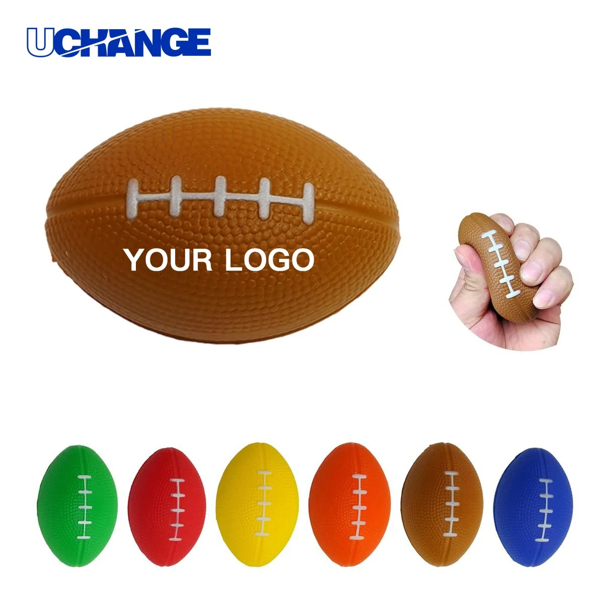 Rugby Shape PU Stress Ball Toy for Squeezing 1