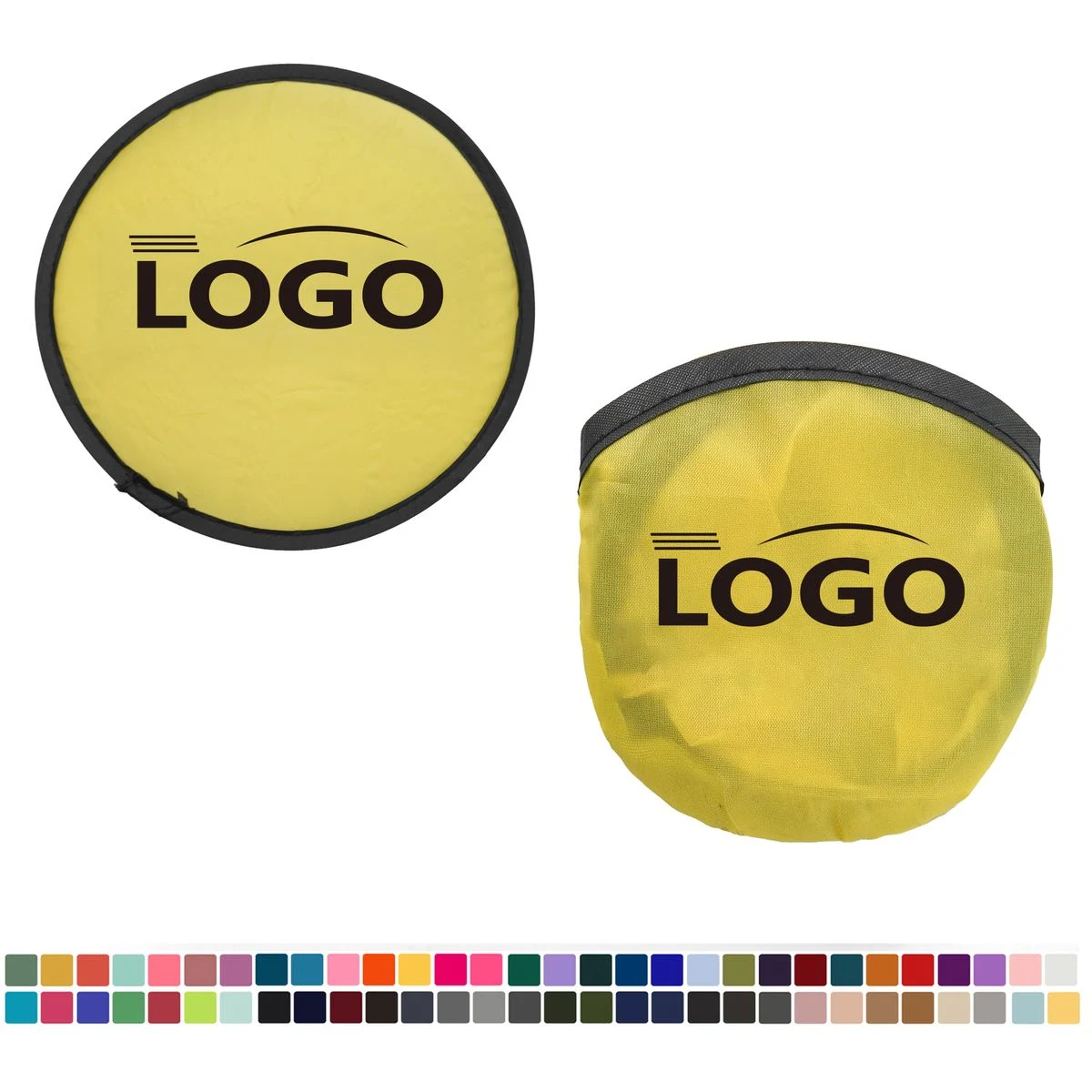 Polyester Folding flying disc Fan With Pocket 1