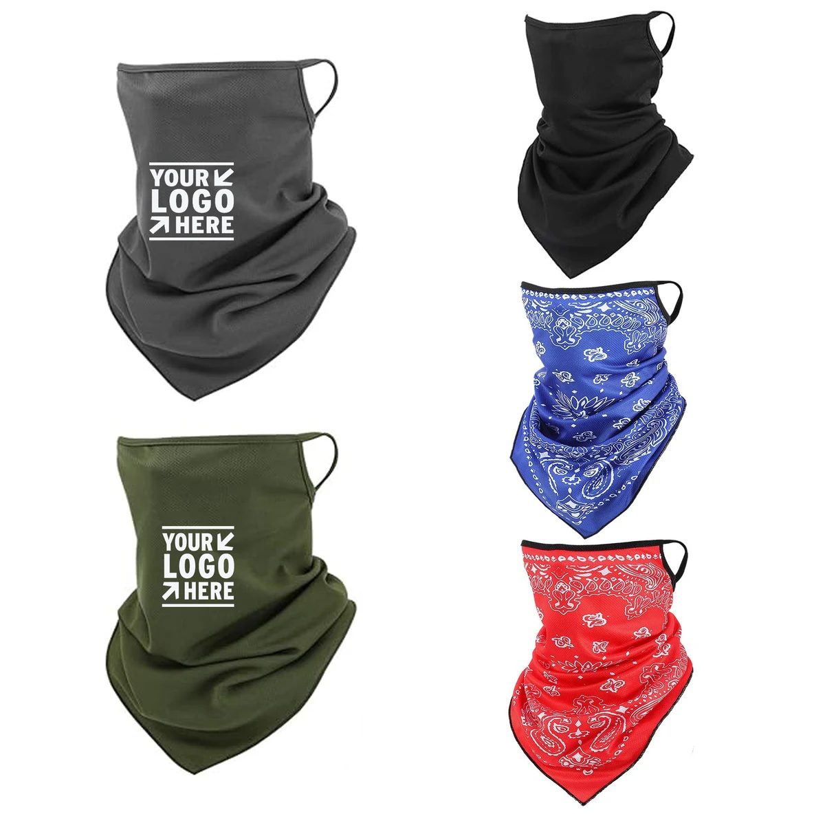 Scarf Mask Bandana with Ear Loops 1
