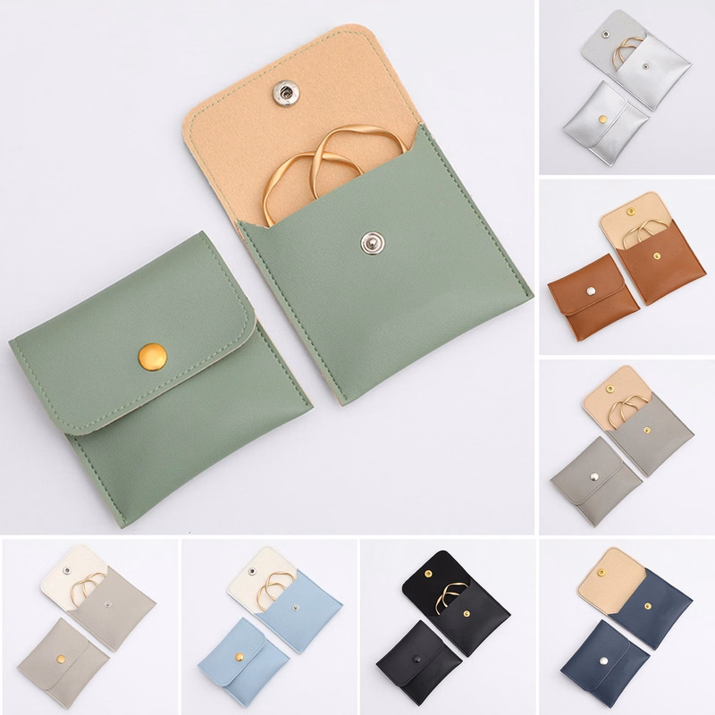 PU Leather Snap Button Jewelry Bag