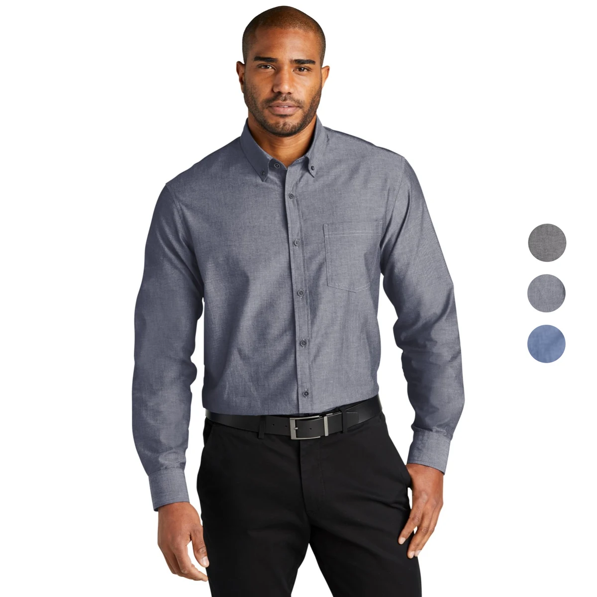 Port Authority Long Sleeve Chambray Easy Care Shirts 2.9 oz. 1