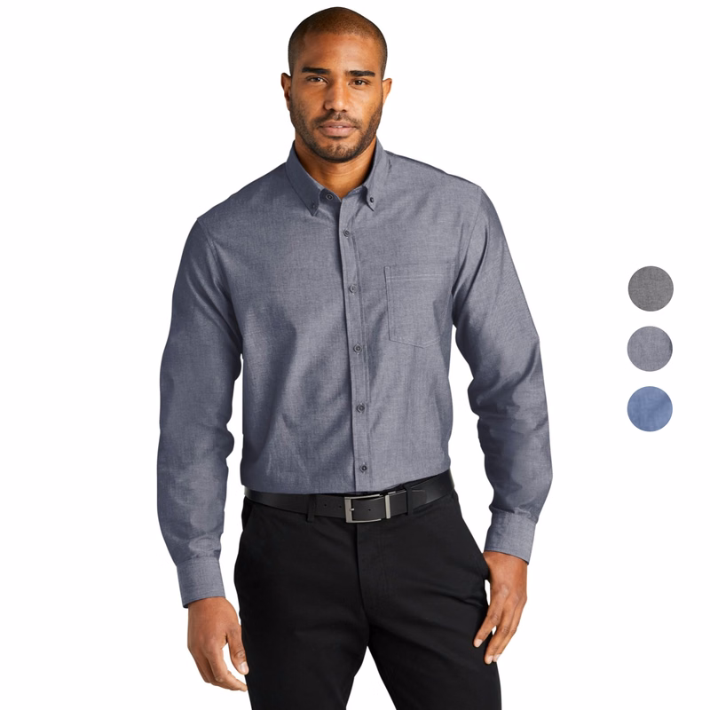 Port Authority Long Sleeve Chambray Easy Care Shirts 2.9 oz.