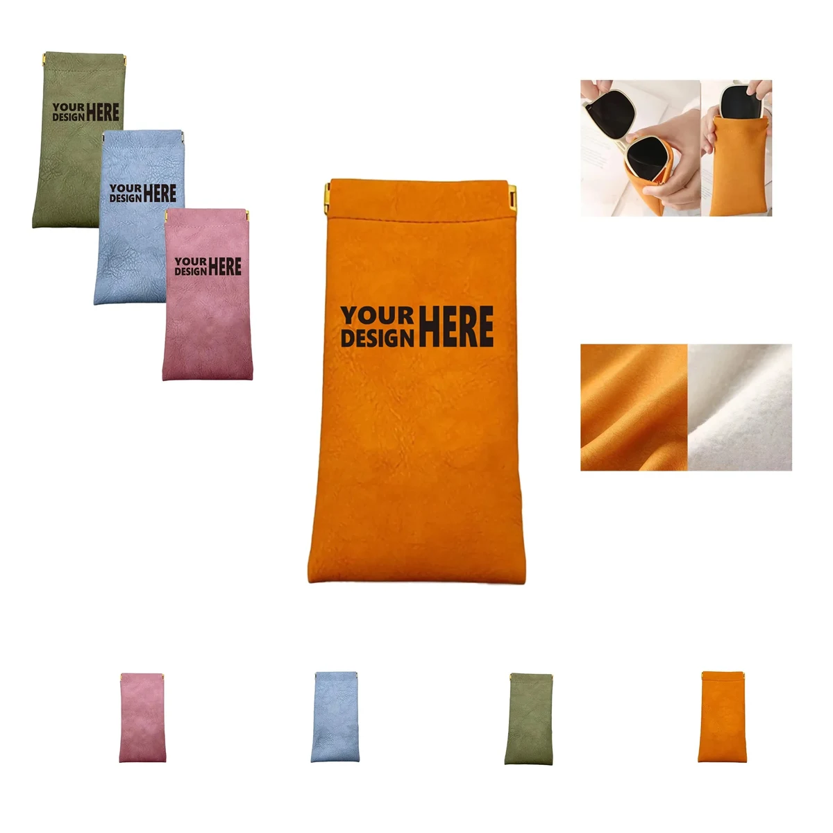 Soft PU Leather Travel Eye Organizer Pouch Sunglasses Cases 1