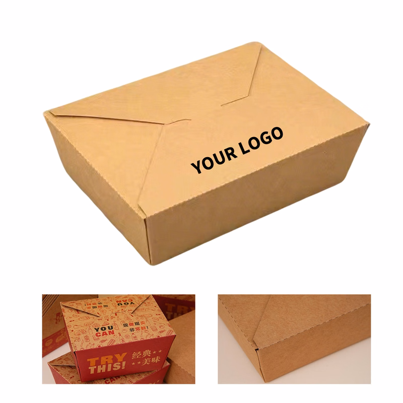 67 Ounce Kraft Paper Takeout Food Box 8.5" Length X 6.3" Width X 2.6" Height