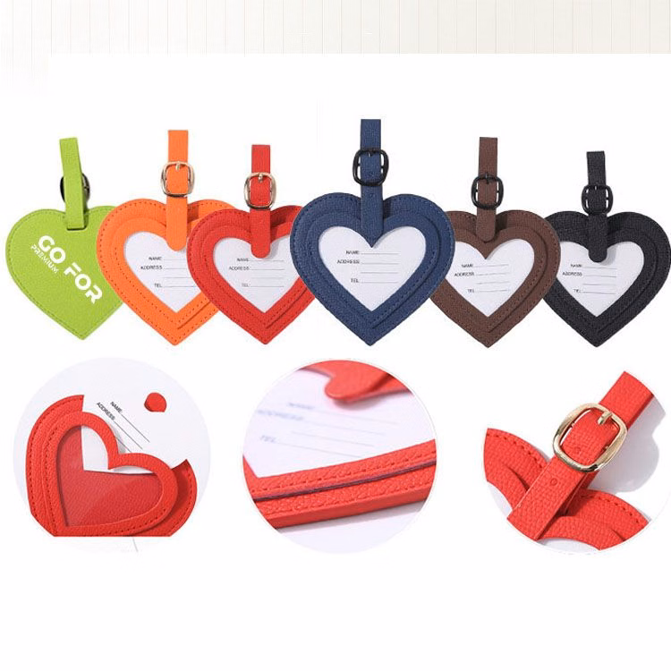 Custom Leather Heart Shaped Suitcase Luggage Tag