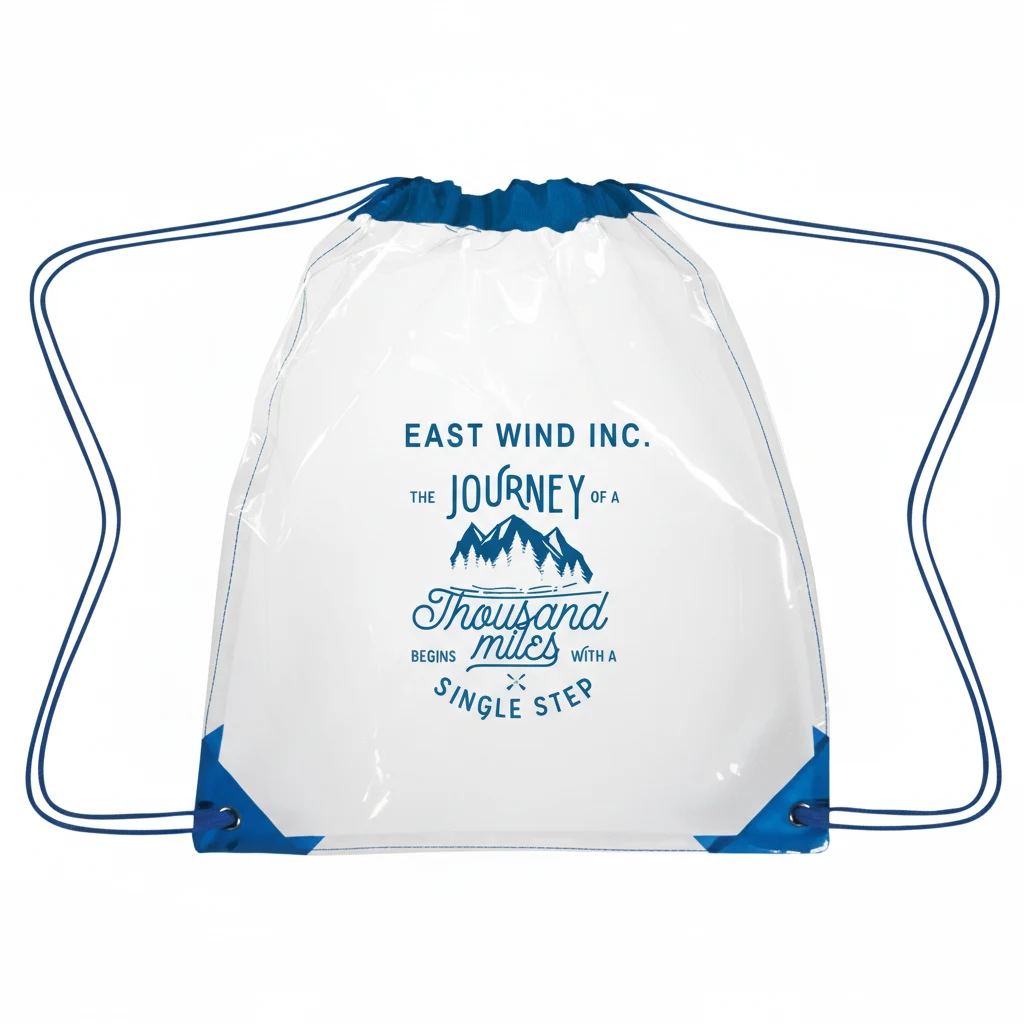 Clear Drawstring Backpack 12'' x 12'' 1