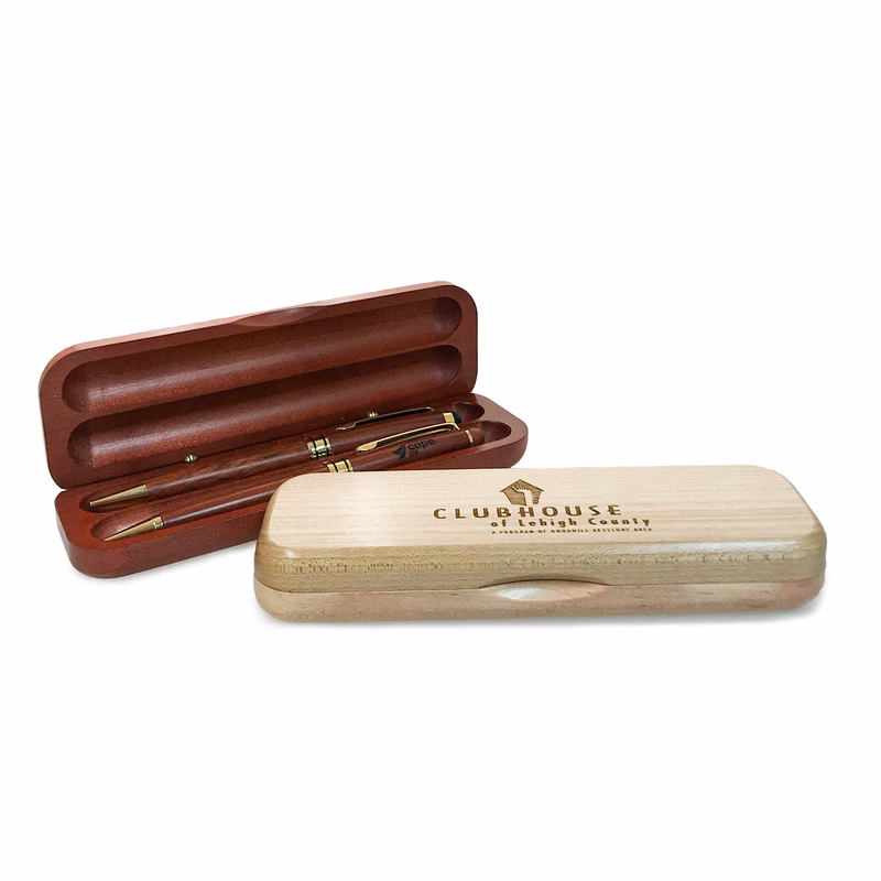 Wood Pen & Pencil Boxed Set, 6 3/4 x 2 1/4 x 1"