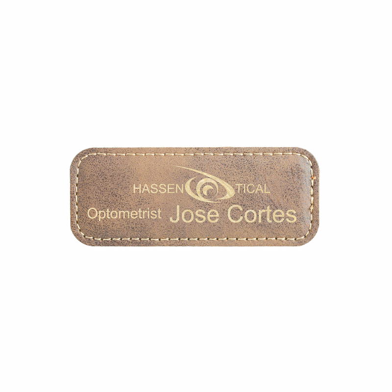 Rustic & Gold Leatherette Badge w/ Magnet