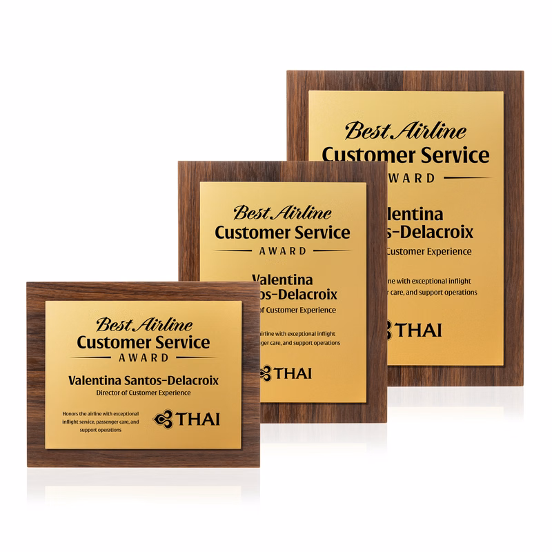 Millsboro Plaque - Walnut Finish/Gold