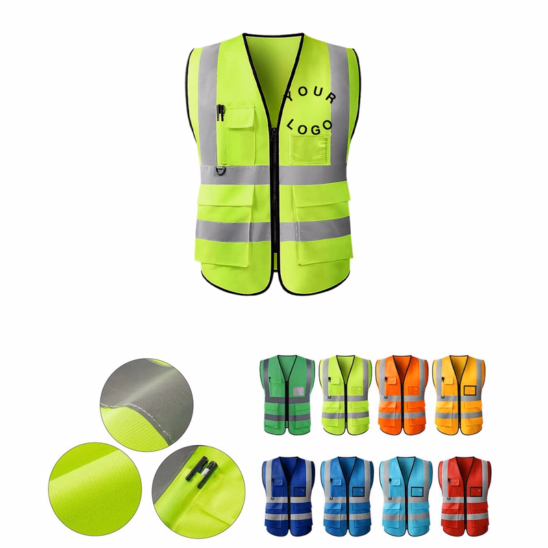 Reflective Safety Vest With Multiple Storage Pockets
