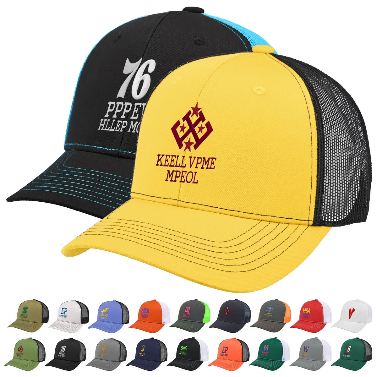 Premium 6-Panel Embroidery Trucker Cap With Plastic Snapback Clousure 1