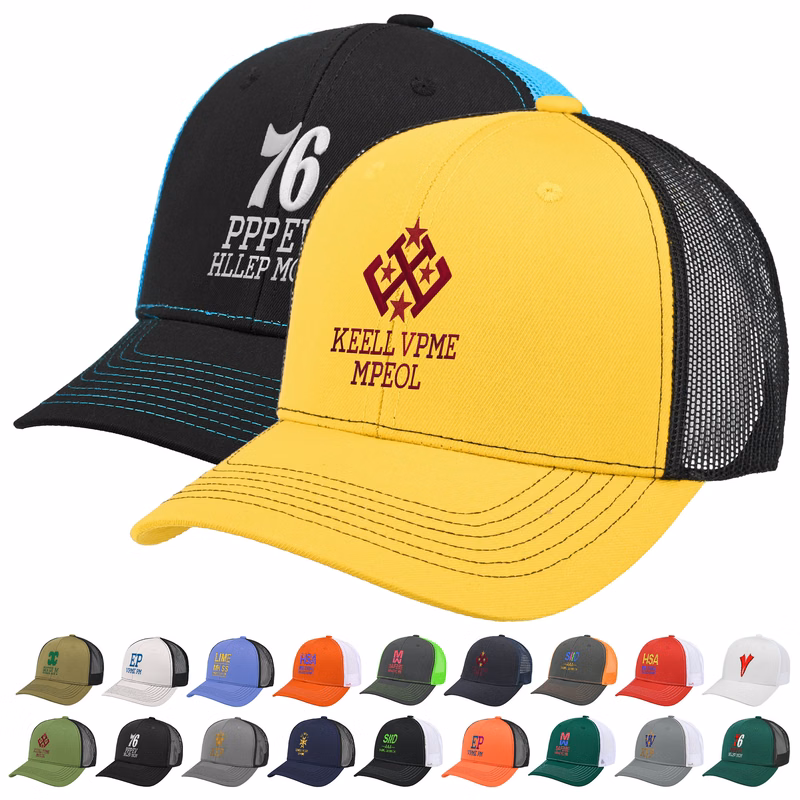 Premium 6-Panel Embroidery Trucker Cap With Plastic Snapback Clousure