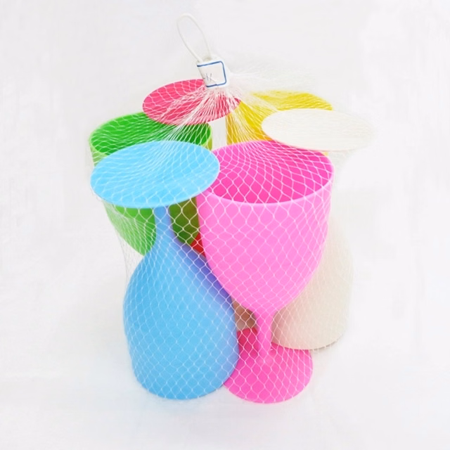 Frosted plastic goblets
