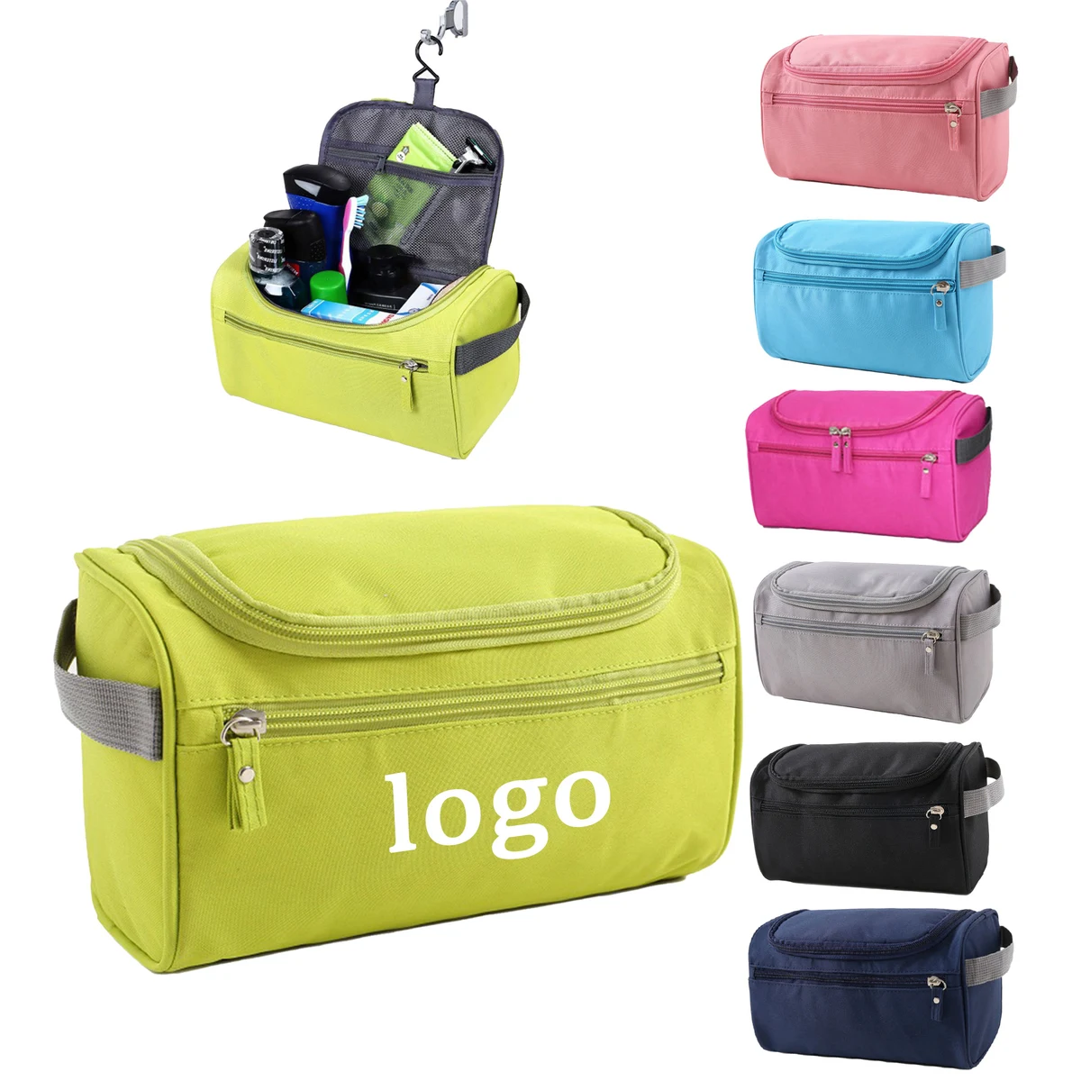 MOQ 30 Hook Toiletry Bag Bathroom Storage 10"L x 5.5"W x 6"H 1