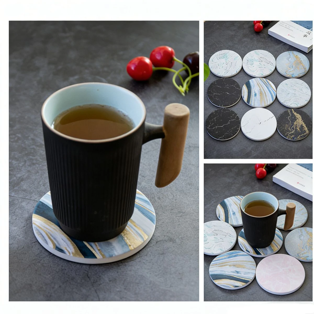 Custom Logo Round Ceramic Drink Coasters 1