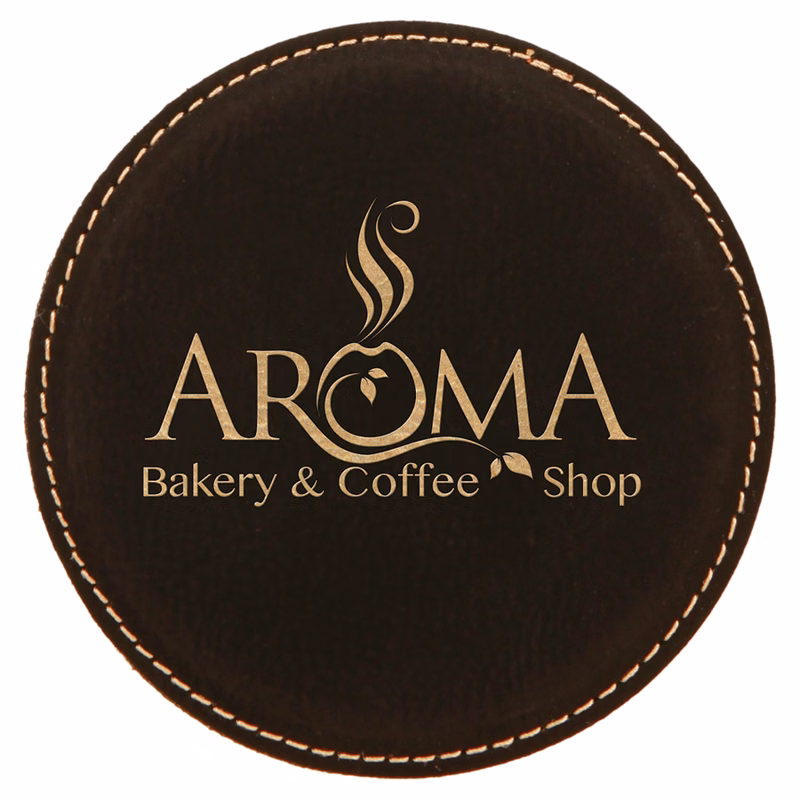 Laser Engraved Leatherette Round Coasters (4")