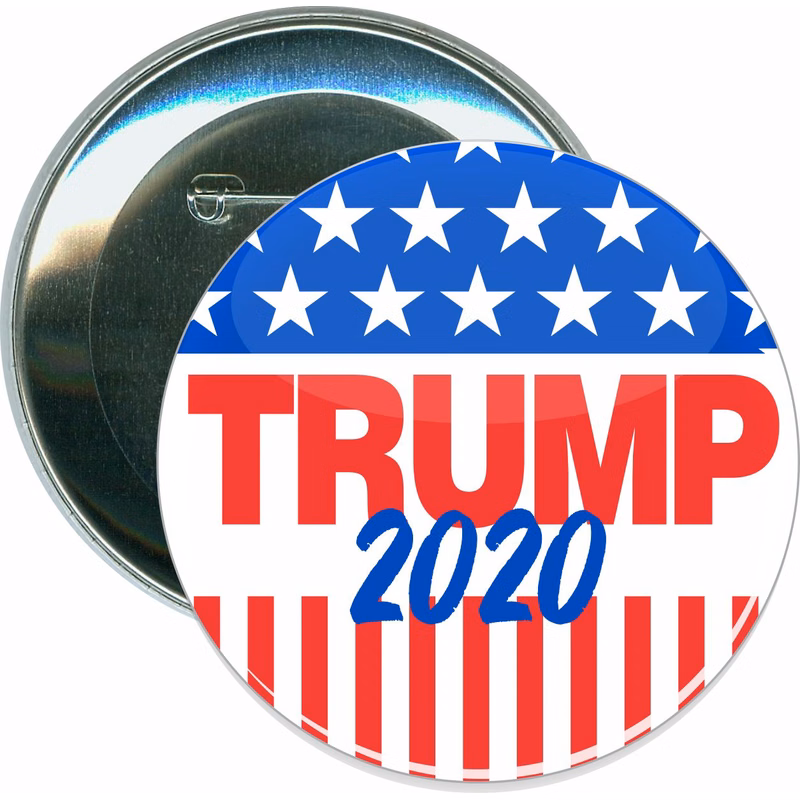 Trump 2020, Stars & Stripes, Political Button